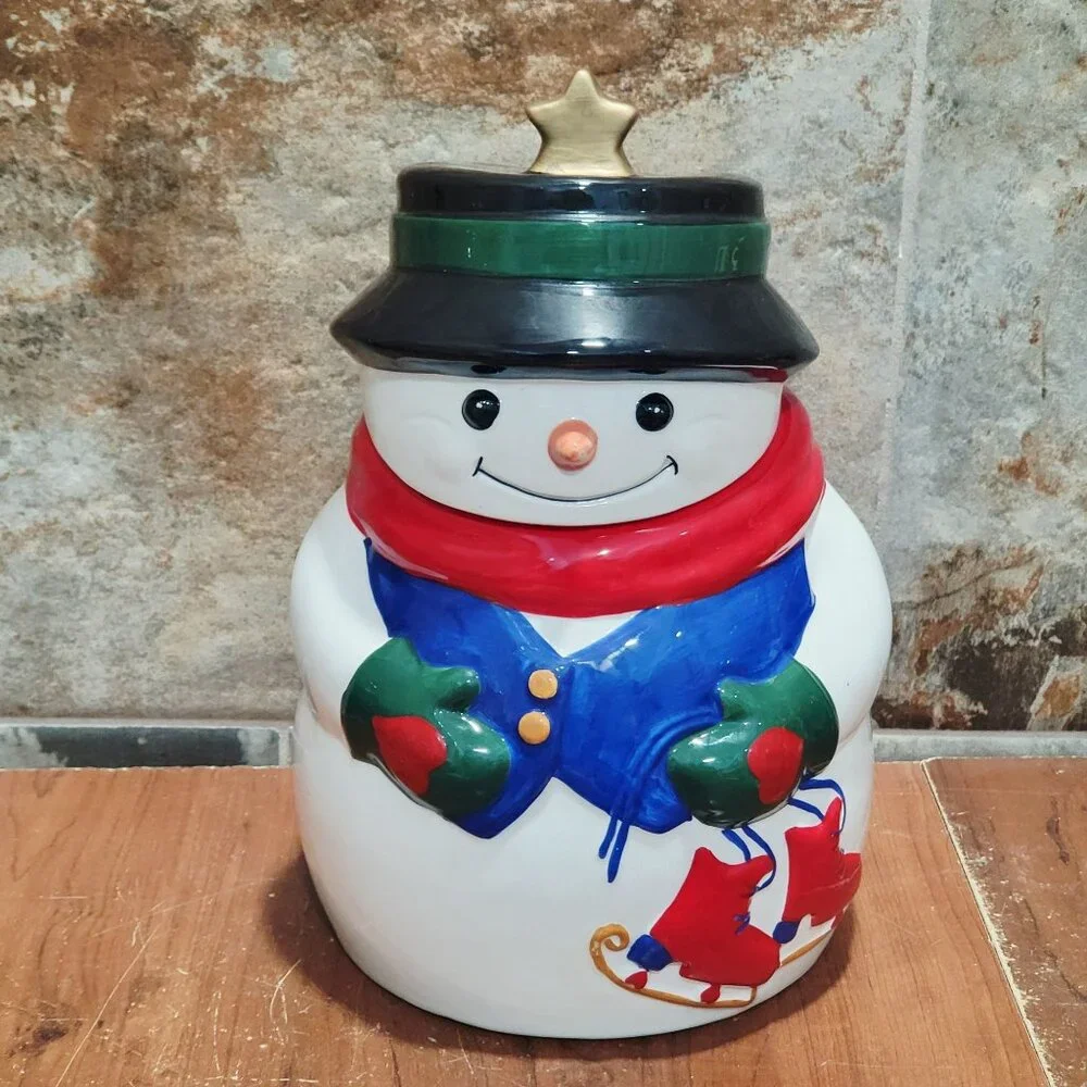 Allure Ceramic Snowman Cookie Jar 1998
